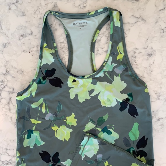Athleta Tops - Athleta Women's Floral Tank Top - Green